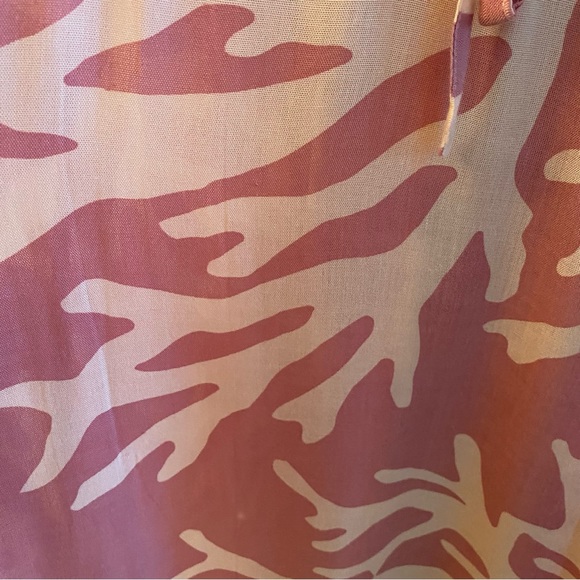 Pink Coral Hawaiian Beach Swim Coverup Dress With Drawstring Waist (One Size) - Picture 3 of 8